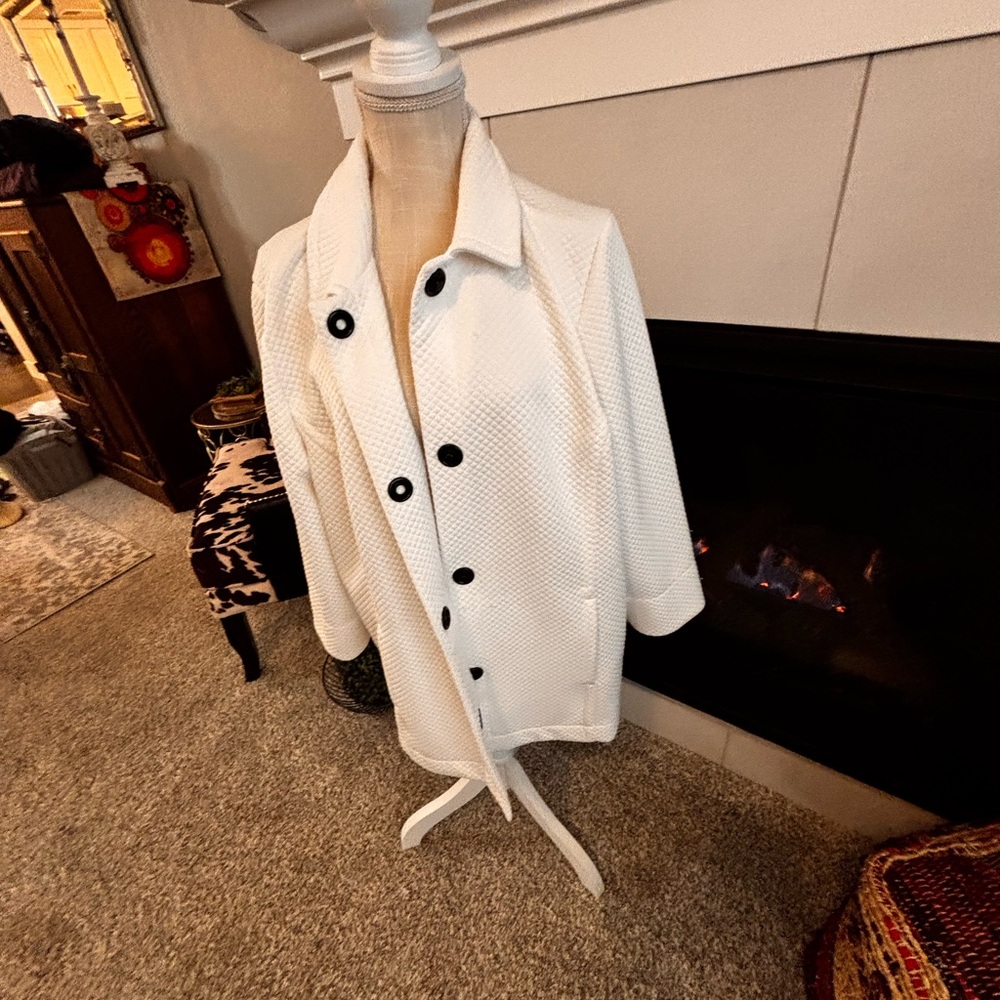 Chico's White Diamond-Patterned Blouse - image 2